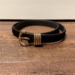 Madewell Metal Keeper Belt in Dark Brown Calfhair sz SMALL